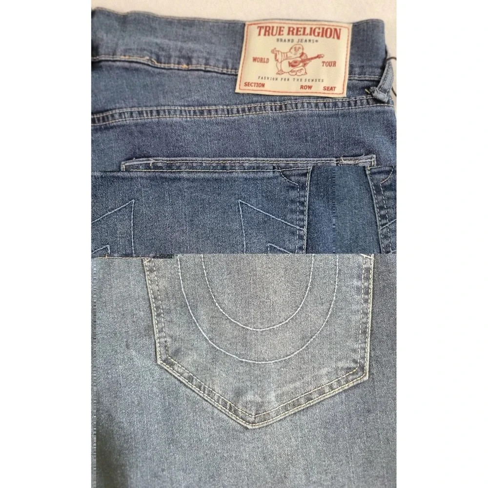 TRUE RELIGION Men's Blue Medium Wash Denim Shorts Relaxed Baggy Size W38 NWT